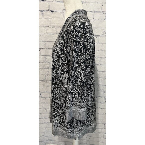 Isaac Mizrahi women’s jacket Cardigan Black And White Size Large - Picture 3 of 6